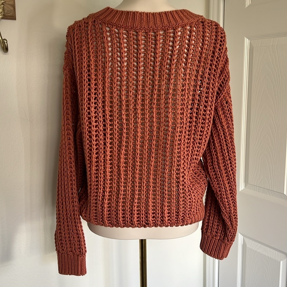 Brunello Cucinelli Woven Terracotta Sunset Handknit Sweater Size Small - Picture 2 of 9